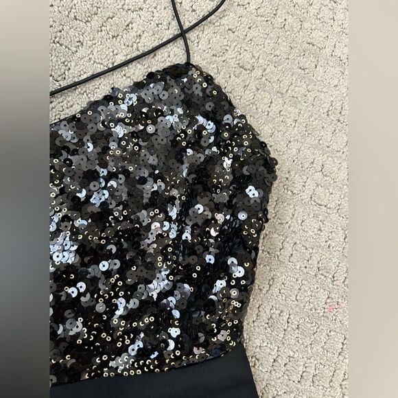 Asos Black Sequined Romper Backless - Picture 5 of 9